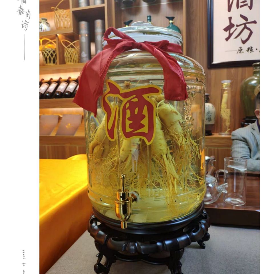 玻璃瓶泡酒瓶带龙头5斤102540家用密封杨梅酒缸酒坛