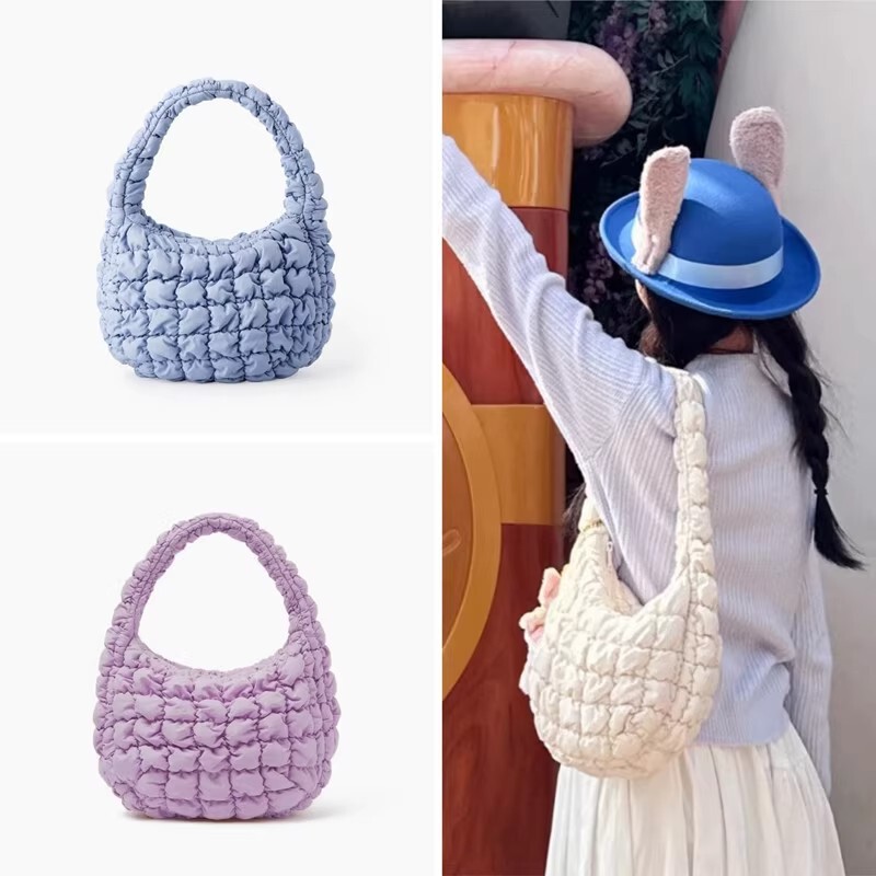 Cos Xin Zhilei's Same Style Pleated Cloud Bag 2025 New Bubble down Bag Large Capacity Commuter Crossbody Bag