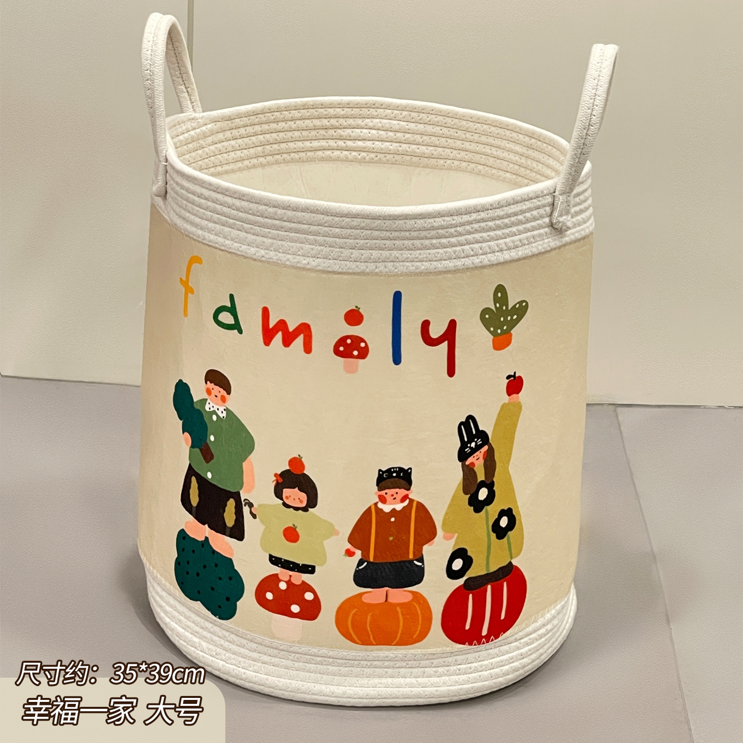 Cesta de almacenamiento plegable de dibujos animados cesta de ropa sucia tejida caja de almacenamiento de juguetes para niños cesta de ropa sucia cubo de almacenamiento de dormitorio lavable