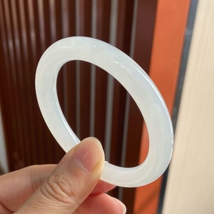 Jin Yutang Xinjiang Hotan Jade suet white jade round bracelet ring mouth: 53 diversity