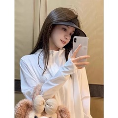 ホワイトアイスシルク日焼け止め服女性のための夏 2025 新しい日焼け止め服ルーズ薄いコート抗 UV