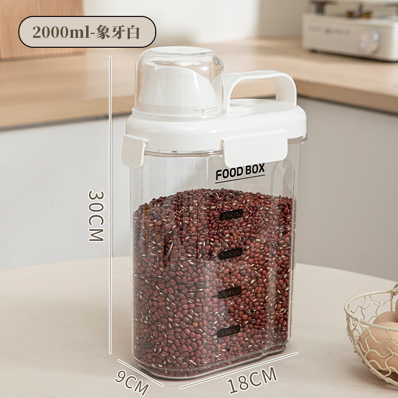 Caja de grano de granos, cocina doméstica a prueba de insectos y humedad, tanque de almacenamiento de harina de arroz, alimento para gatos, alimento para perros, tanque de almacenamiento image 11