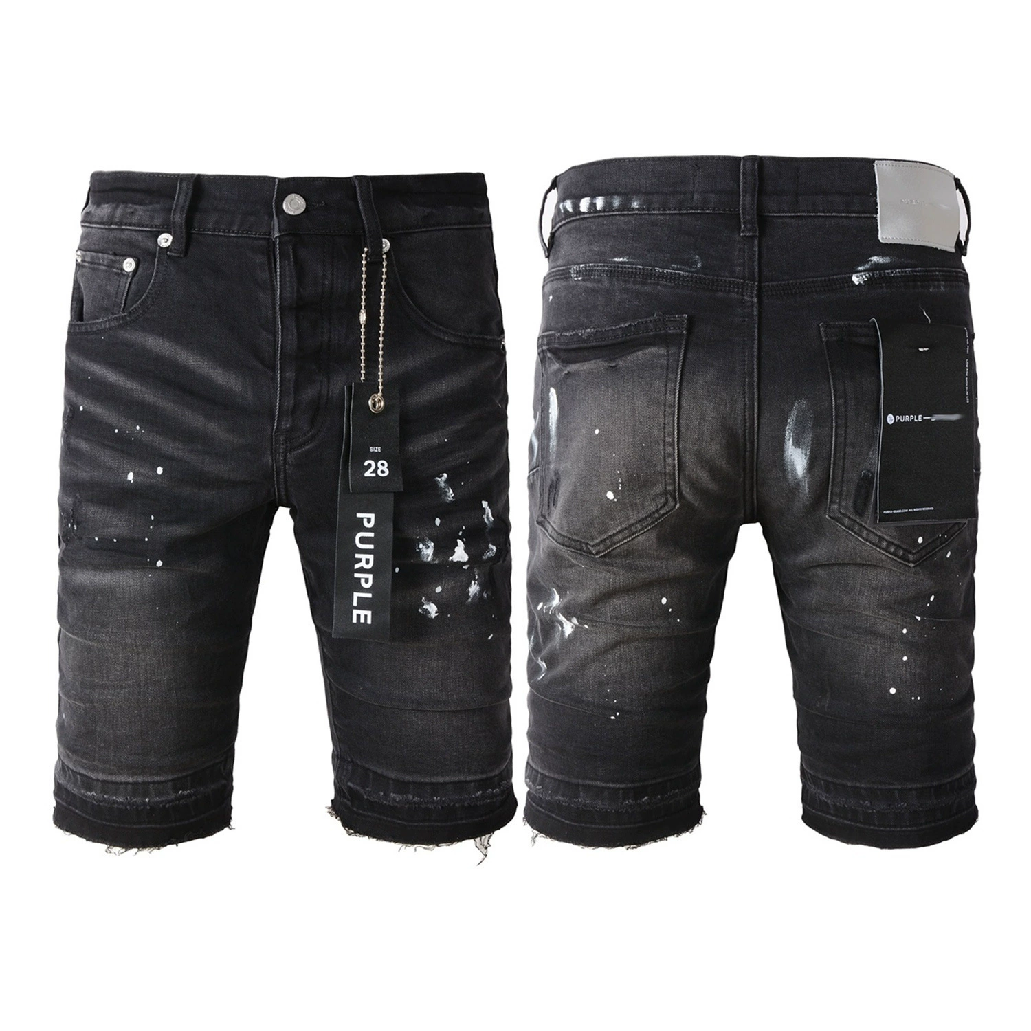 Европейский и американский трендовый бренд LIMITED PURPLE SHORTS фиолетовые брендовые уличные хип-хоп рваные distressed джинсовые шорты