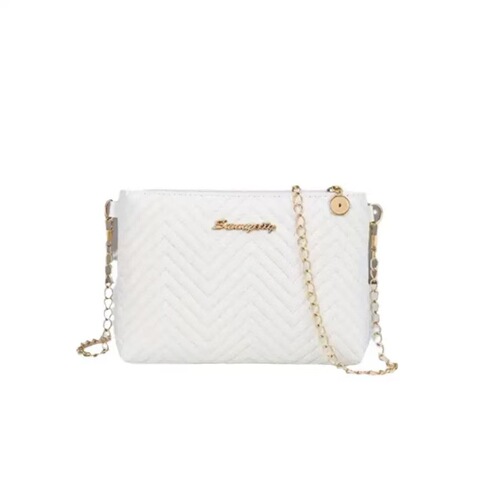 Minimalist Striped Solid Color High-End Quilted Embroidered Chain Strap Commute Wholesale Small Women's Crossbody Bag