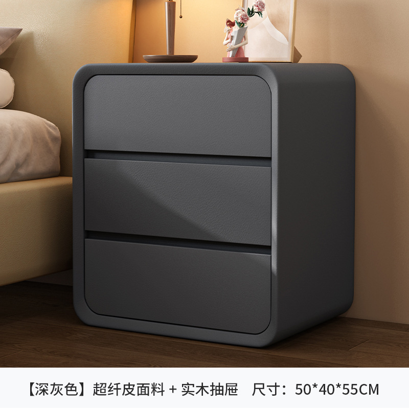 Mesita de noche dormitorio multifuncional luz lujo madera maciza cajón creativo mesita de noche estilo crema almacenamiento pequeño gabinete