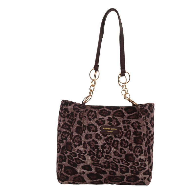 Bolsas de moda de leopardo de mujer, bolsas de tote de viento perezoso, 2024, bolsas de brazo nuevas, bolsas de hombro casuales de estilo europeo y americano