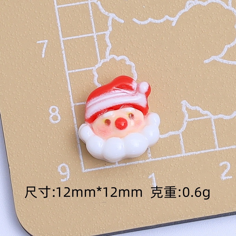 迷你圣诞节雪人卡通diy饰品配件奶油胶树脂小配件发夹美甲材料包|undefined