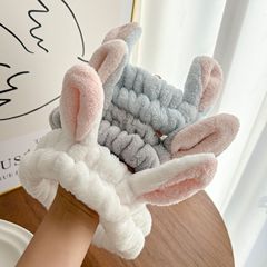 かわいいぬいぐるみ洗顔ウサギの耳ヘッドバンドフランネル滑り止めヘッドバンド女性のヘアアクセサリー弾性ヘッドバンドヘアアクセサリーカスタマイズ
