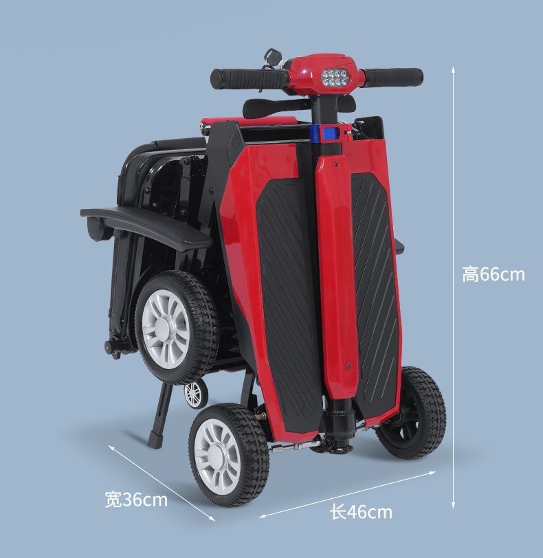 Yingkang Electric Four-Wheel Scooter for the Elderly Yk-001 Lightweight Foldable Portable Model with 10Ah Lithium Battery