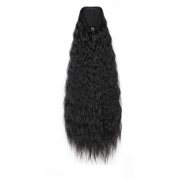Synthetic hair drawstring mesh pocket elastic mesh long wig fluffy corn beard_voghion.com
