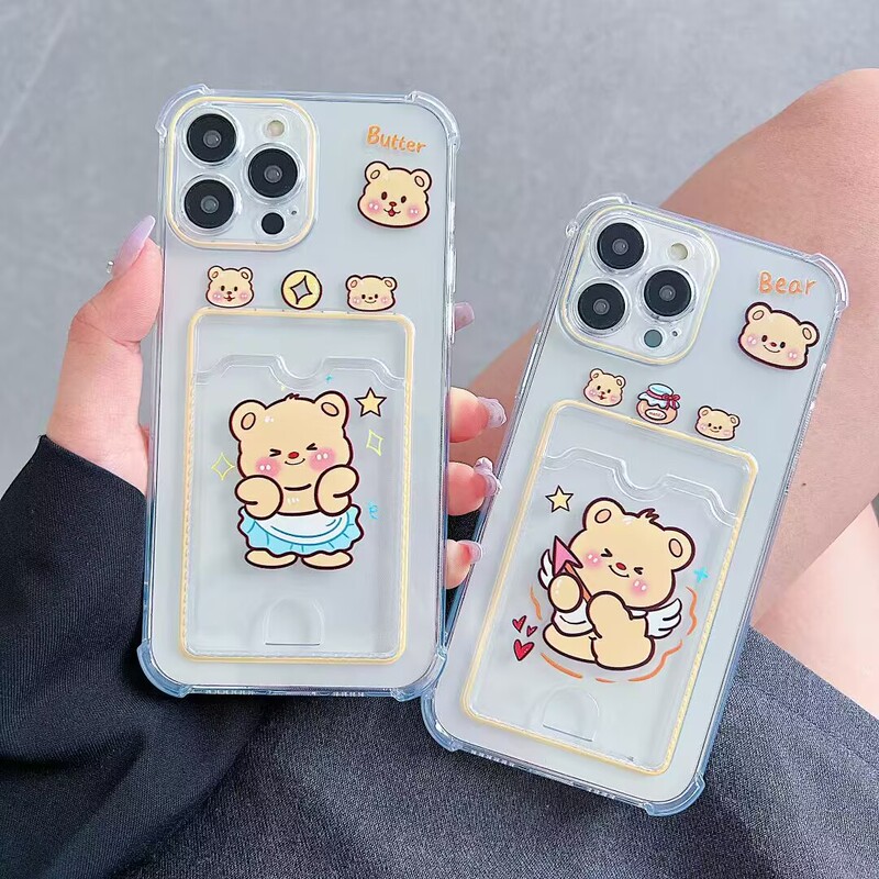 X Suitable for Xsmax Apple 16Promax Mobile Phone Case Iphone15 New 14 Cartoon 13/12/11 Bear Xr