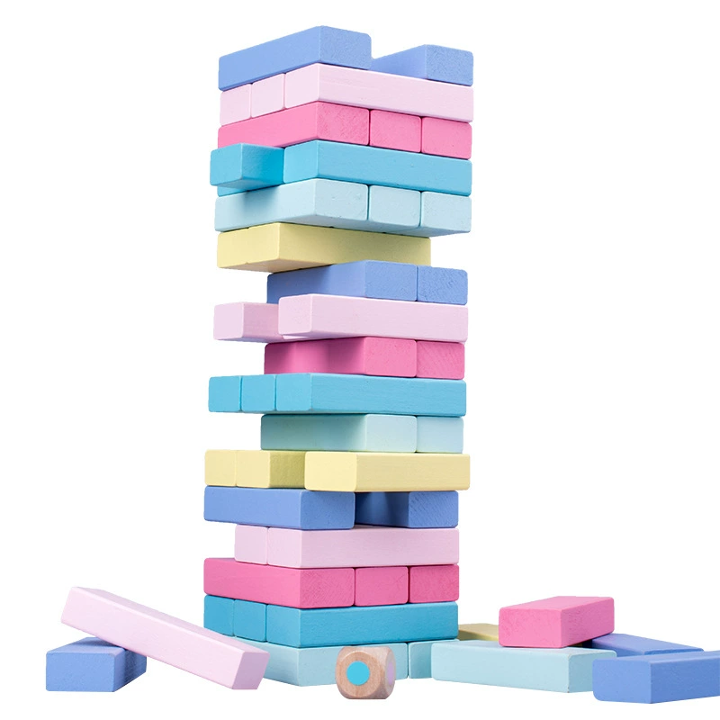 Wooden Jenga, tower, constructor, interactive toy, for children and parents