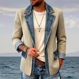 2026 New Cross-Border Men's Casual Fashion Versatile Stylish 3D Printed Men's Blazer