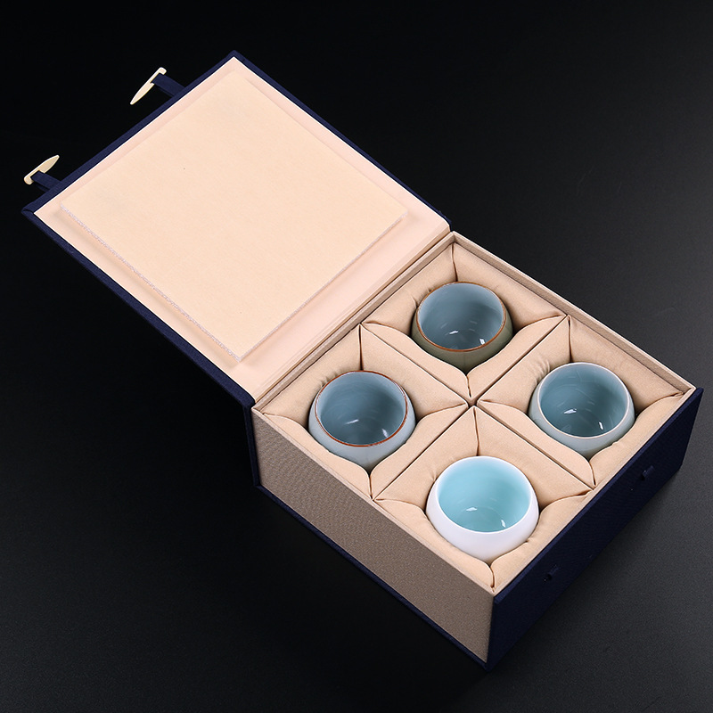 Caja de regalo de taza de té, caja de regalo de embalaje, paquete único, 2 tazas, 4 tazas, caja de regalo, logotipo, Ji Xingmei, de puntillas, correos y telecomunicaciones