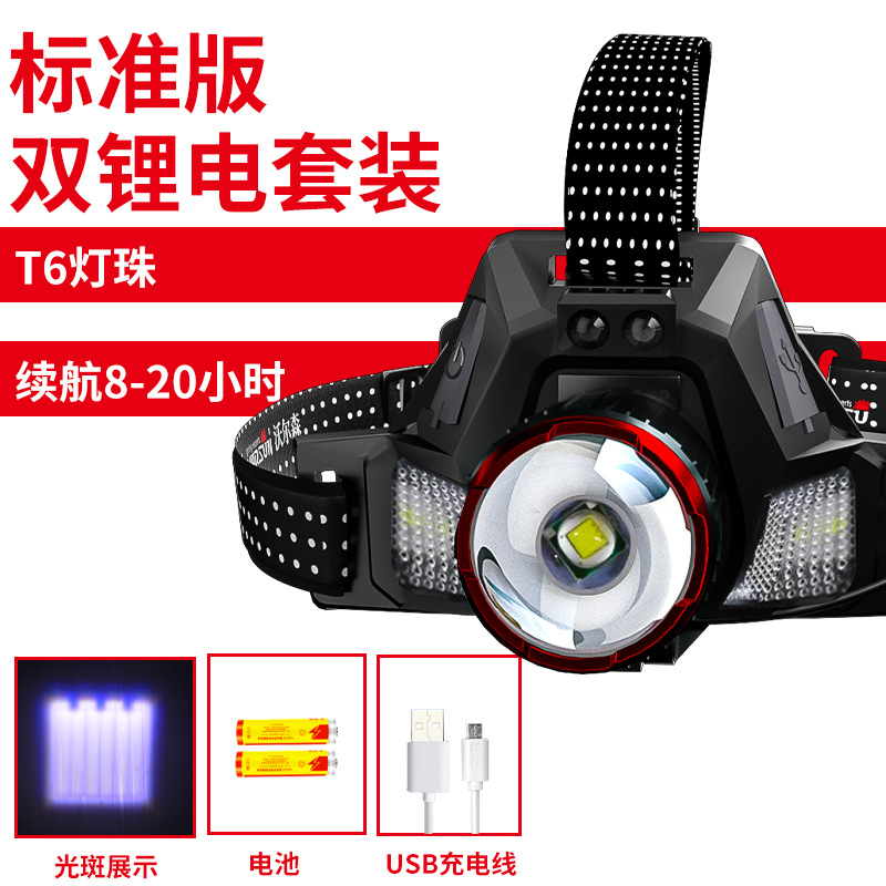 헬멧 전용 전조등 WOLSON S9 강한 빛 전조등 낚시용 충전식 손전등 85 유도 조명 야간 낚시