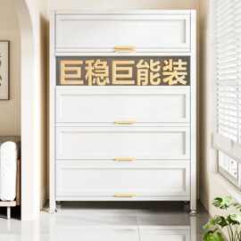 家用门口防尘鞋柜钢制大容量入户多层鞋架收纳玄关阳台加厚鞋架