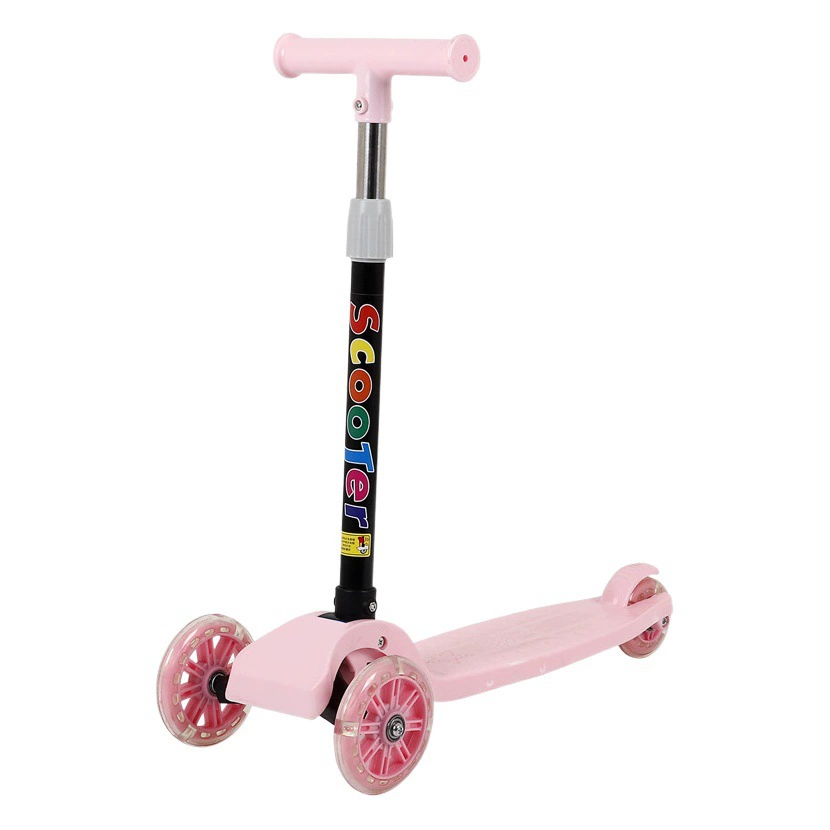 Детский самокат оптом для детей 2-8 лет, самокат с граффити и световыми эффектами, складной в одно касание, детский трехколесный самокат оптом