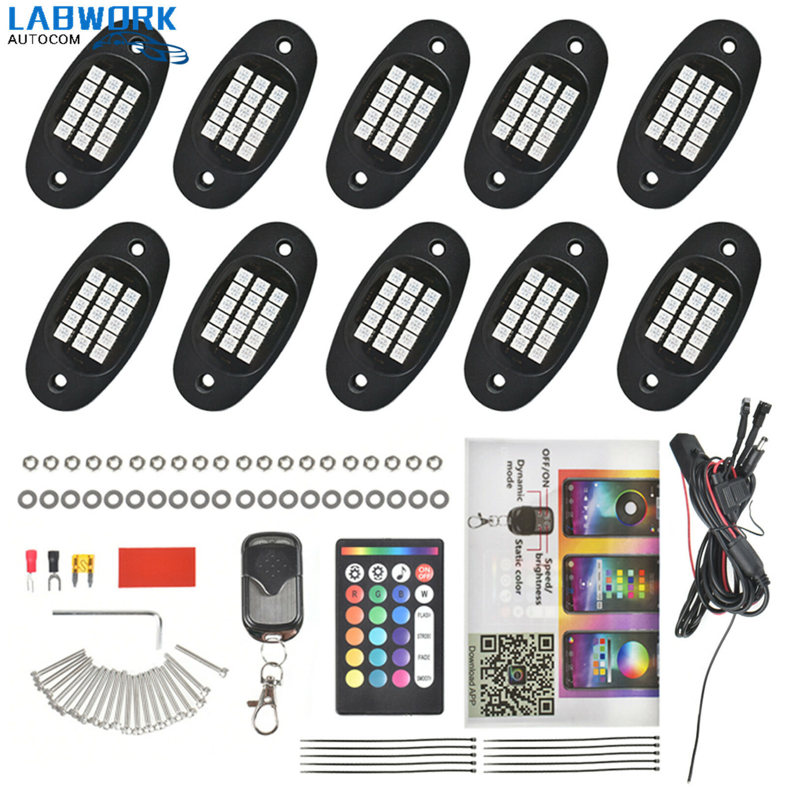 Motorcycle LED Decorative Light One-Roll Diez RGB Remote Control / APP Motorcycle LED Decorative Light Rock Light Offroad image 3