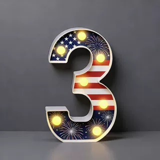 字母灯复活节独立日造型灯发光字母装饰灯灯牌定制UV彩印定制款式