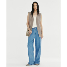 边也Bie中长款无领西装马甲外穿女收腰显瘦上衣暗扣无袖坎肩马夹