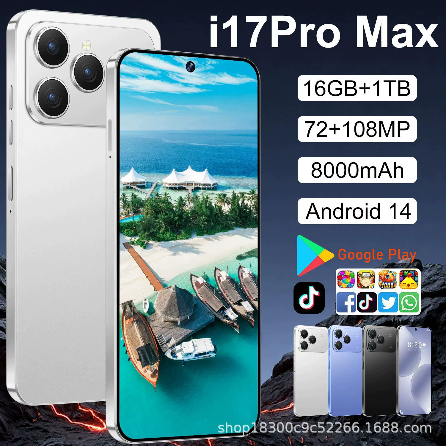 (Граничная торговля), мобильный телефон, экран, intel core i17, 17 Pro Max, Android 14, 4G