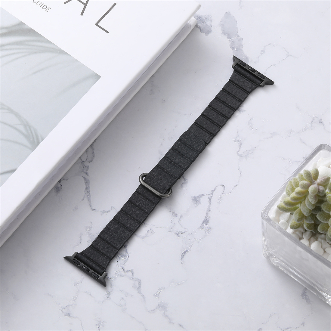 25g Weight Apple Smart Watch Magnetic Strap Classification Microfiber Leather Material Solid Color Pattern Casual, Fashion style Style Casual Fashion Style Solid Color Apple Smart Watch Magnetic Strap 无
