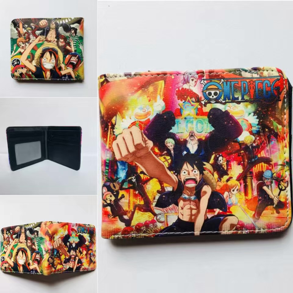 One Piece One Piece Cartera de dibujos animados japoneses Luffy Choba Solon plegable estudiantes PU cartera de cuero corta