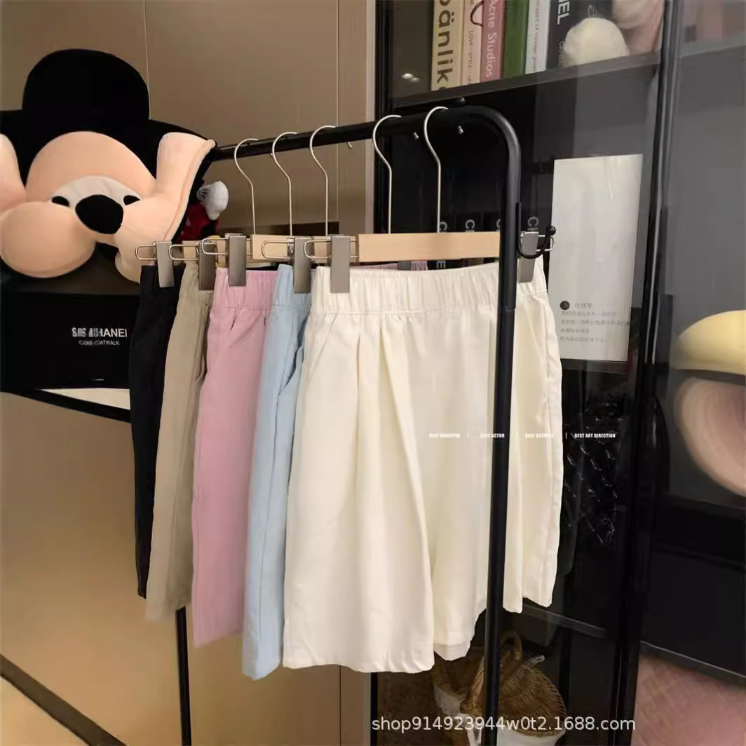 2024 Summer Thin Loose Slimming High-waisted Yamamoto Shorts Women's Casual Japanese Style Lazy Style Five-length Pants Wide-leg Pants