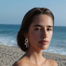 个性潮潮流耳饰金色云朵珍珠风耳环不锈钢跨境保色耳饰批发