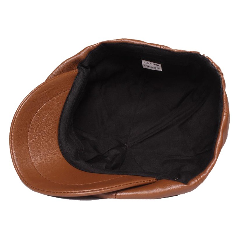 Sombrero octogonal de cuero sombrero de cuero de mujer 2020 boina juvenil artística sombrero de PU sombrero retro de pintor de hombres