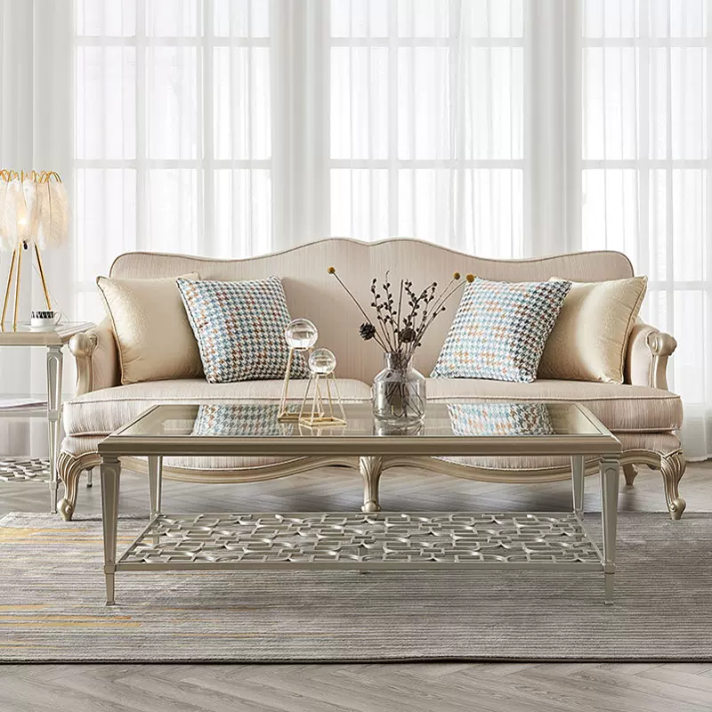 美式轻奢单双人三人沙发美家小户型现代简约实木高端家具组合沙发