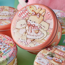 原创新款圣诞节包装圆形曲奇铁盒烘焙巧克力盒子送礼千层蛋糕盒