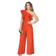 10348 Cross-border European and American Amazon Ear-edged Single-shoulder High Waist Loose Straight Elegant Women's Pants