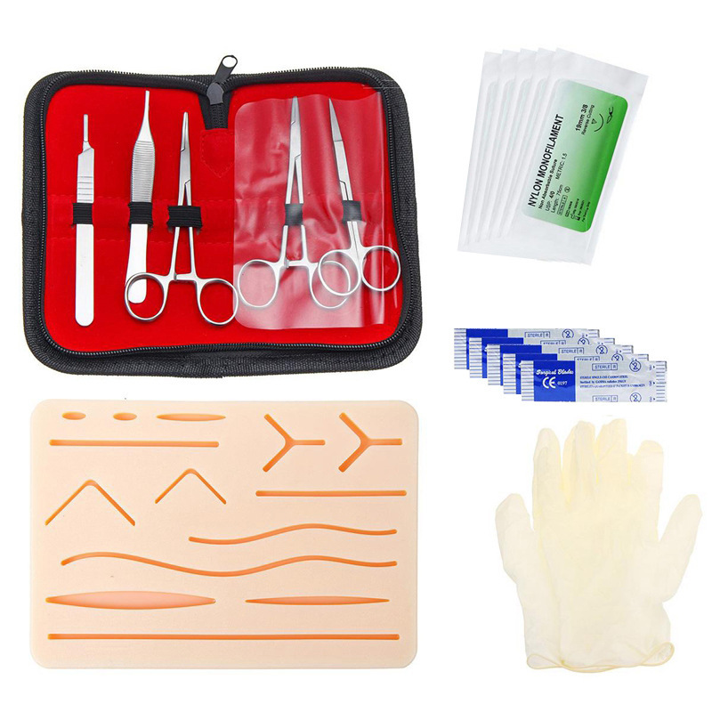 Surgical Suture Teaching Instrument Package Dental Training Silicone Module Suture Tool Set for Medical Students to Practice