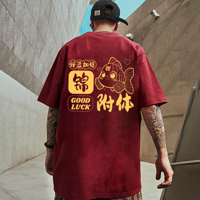 Cross-border Short-sleeved T-shirt 2025 New Arrival Korean Style High Street Hip Hop Ins Boyfriend Style Loose Top Summer Shoulder-drop Casual