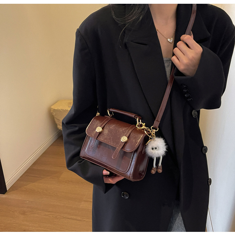 Retro British Style Women's Small Square Shoulder Bag Versatile_voghion.com