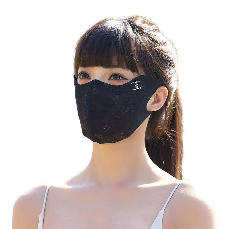 Mascarilla Solar con Protección Ocular para Mujer de Seda de Hielo y Encaje, Protección UV, Ajustable, para Exteriores image 5