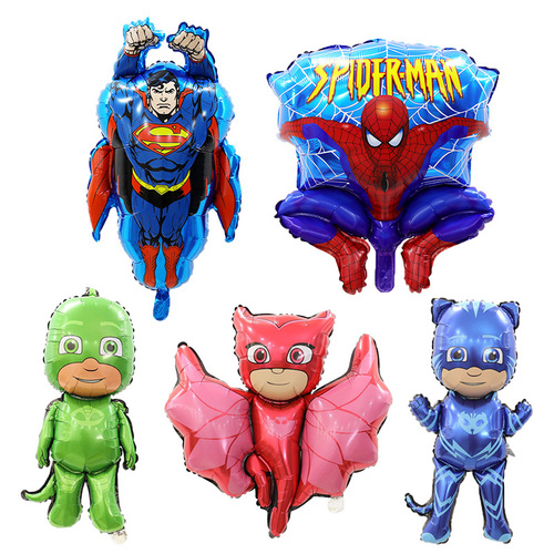 Children's Party Decoration Cartoon Plane Spider-Man Aluminum Film Balloons Captain America Shield Aluminum Foil Balloons Wholesale