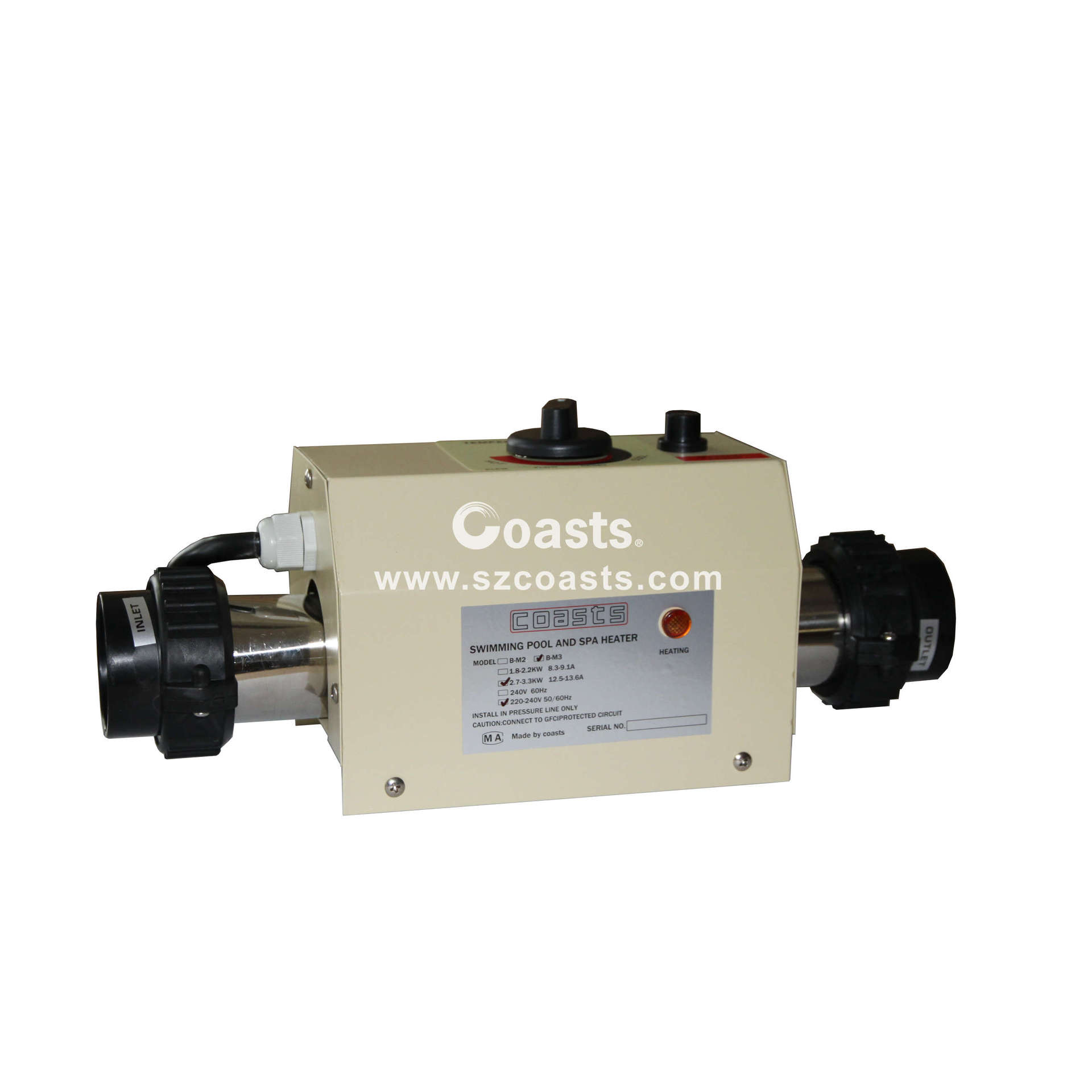 厂家浴缸泳池恒温器电加热按摩池浴缸3KW小功率恒温电加热设备