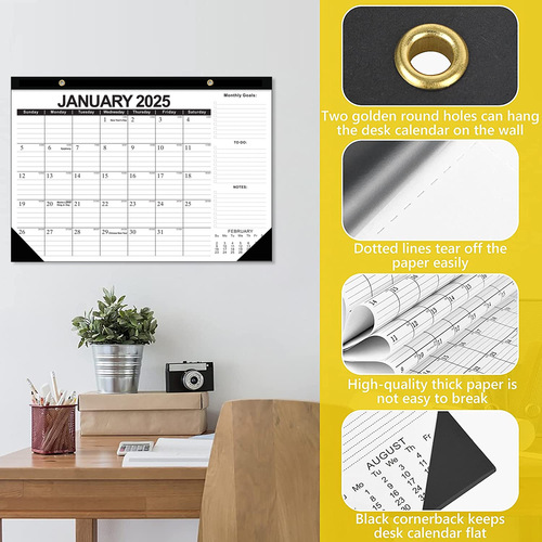Cross-border best-selling Amazon 2024-2025 wall-mounted calendar desktop desk calendar 18-month English calendar