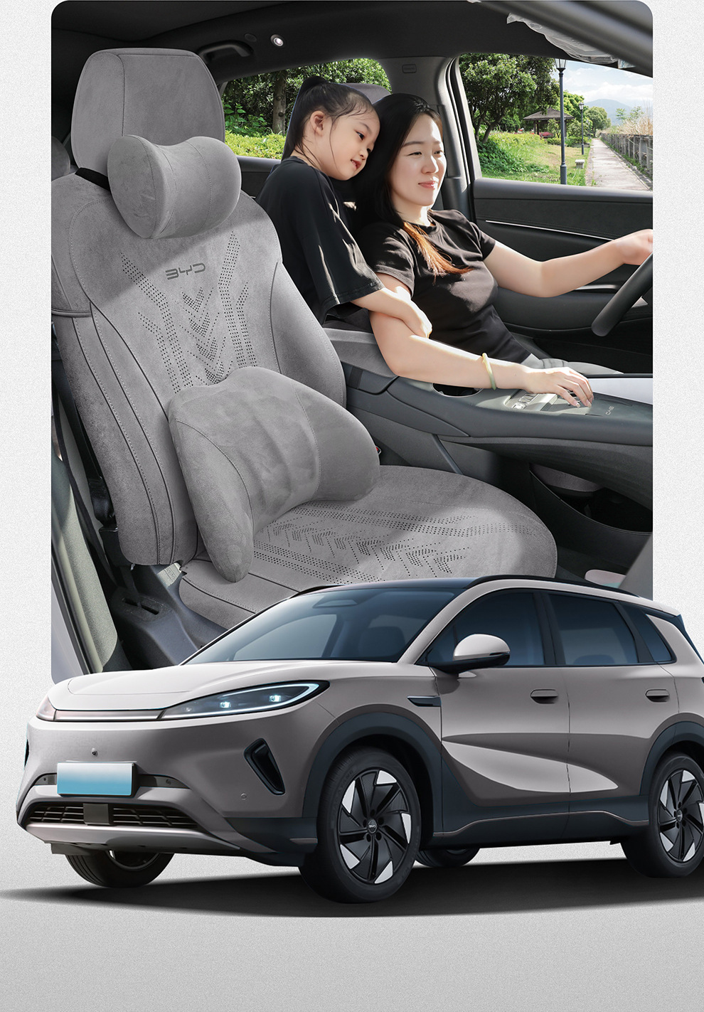 Byd Hiace 05Dmi Special Car Seat Cushion, Universal Seat Cover for All Seasons, Suede Leather Ventilated Saddle Cushion Seat Cover