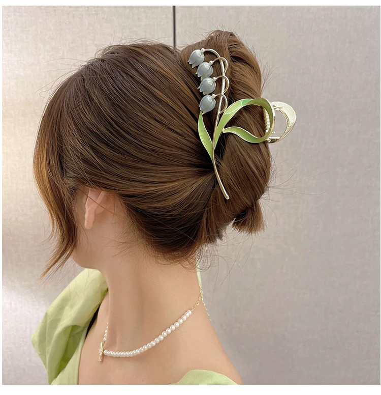 50g Weight Hair Claws Hair Accessories Type 1 Piece Quantity Daily Occasion Alloy Material Flower Pattern Women'S Gender Plating Design Fashion Style Fashion Flower Alloy Plating Hair Claws 1 Piece 2