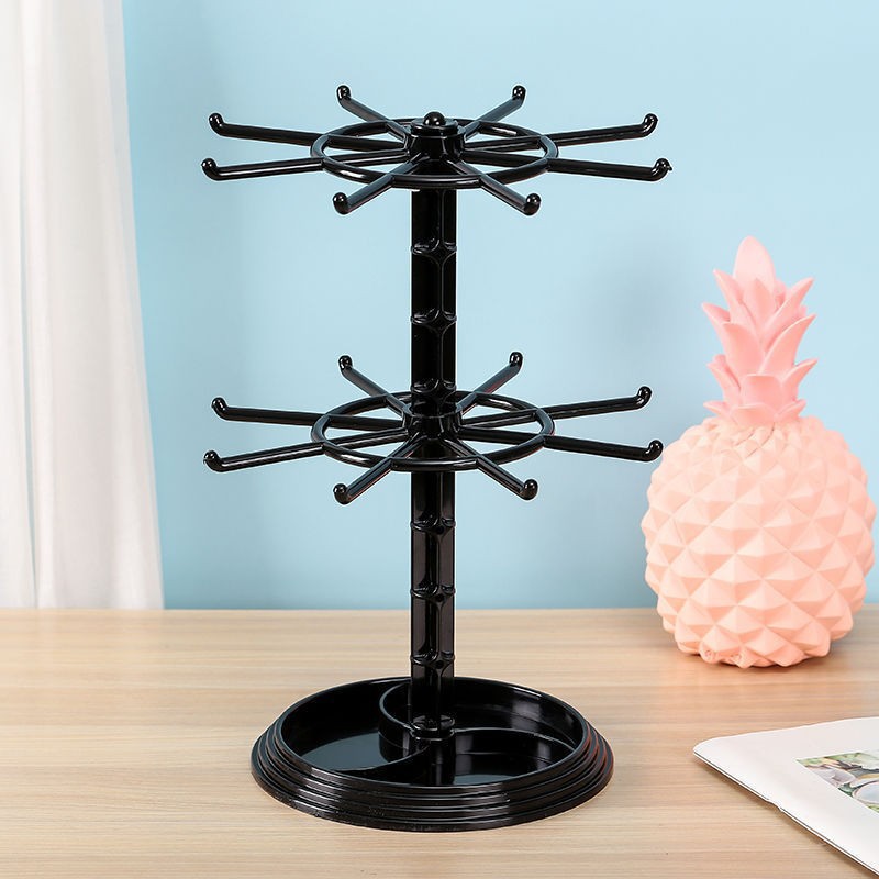 2-layer black detachable rotating head rack
