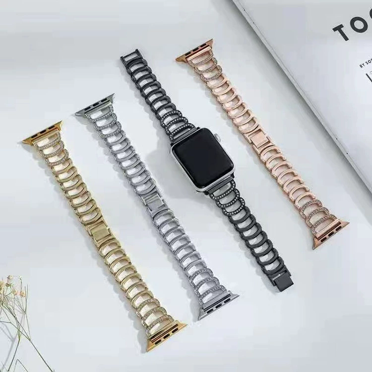 Applicable to Apple Applewatch C -shaped C -shaped Patch Fashion Metropolites Strap Slim Solid Metal Ribbon