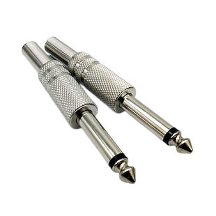 Factory in stock metal nickel plated 6.5 plug mono audio plug microphone large two-core 6.35mm plug