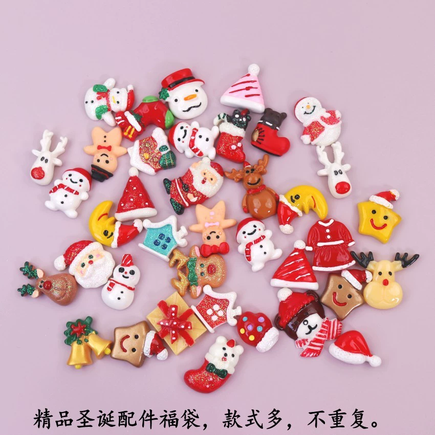 Рождественская серия DIY аксессуары из смолы счастливая сумка DIY чехол для телефона канцелярская коробка перчатки шляпа шпилька аксессуары для волос