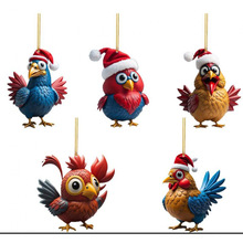 W 66904 Christmas Chicken Ornament ʥ�����Ҽ��羳����ͨ