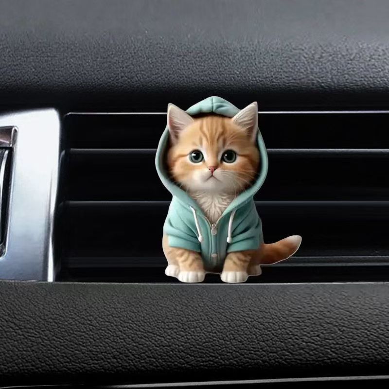 Comercio exterior transfronterizo suéter azul gatito productos acabados ventilador clips decoración de automóviles perfume adorable acrílico decoración impermeable