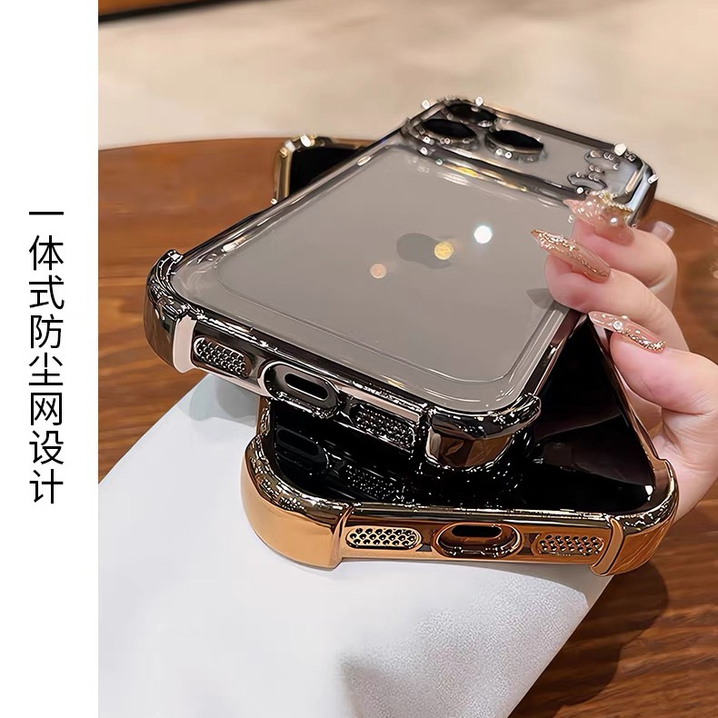 适用苹果17手机壳四角防摔气囊 iPhone 17 Pro电镀保护套厂家直销