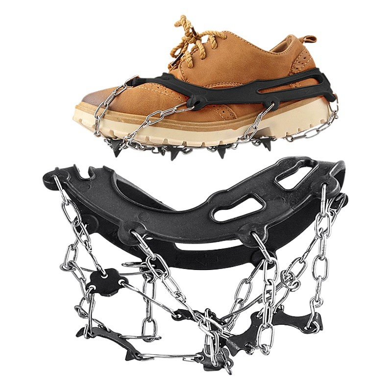 Оптовая продажа: Новые противоскользящие бахилы-шиповики из нержавеющей стали с 8 зубьями для снежного и грязного ландшафта, защита от скольжения и падений